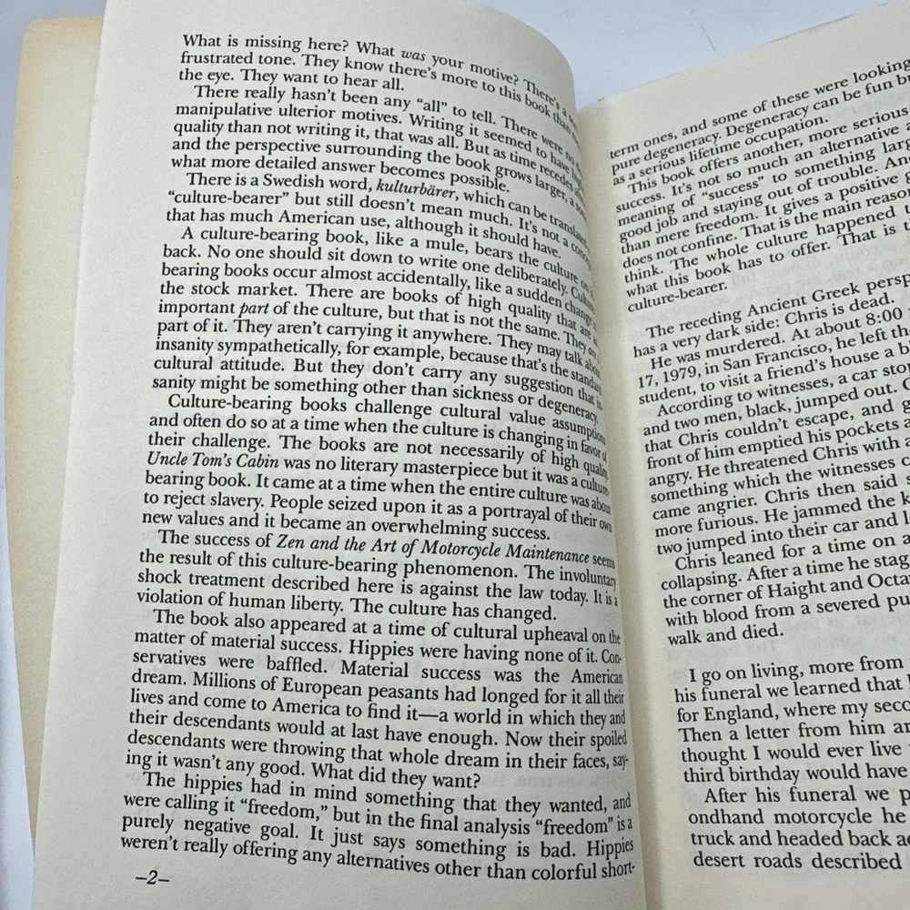 Zen and the Art of Motorcycle Maintenance: An Inquiry into Values, PB 1984